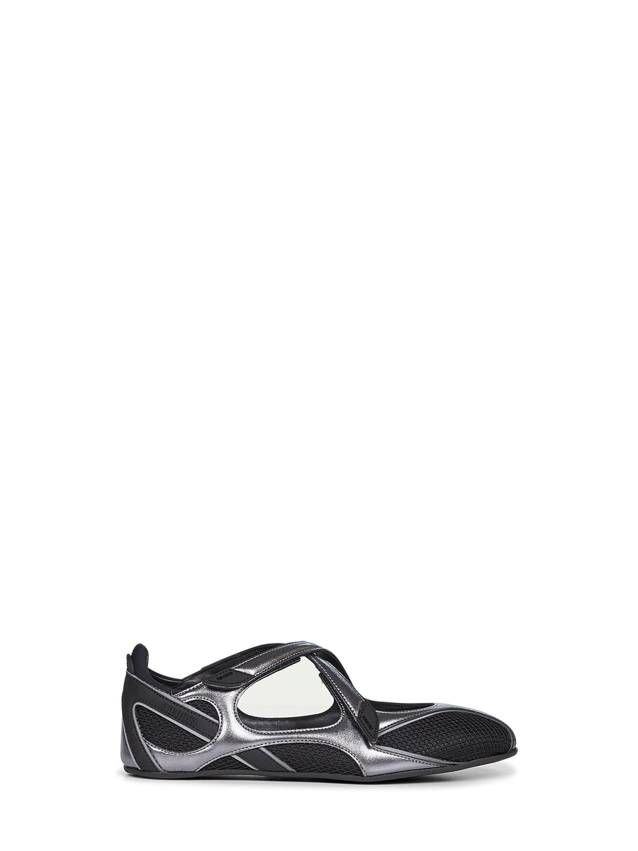 Black Floor 01 Ballet Flats Polyurethane Ballerina Shoes