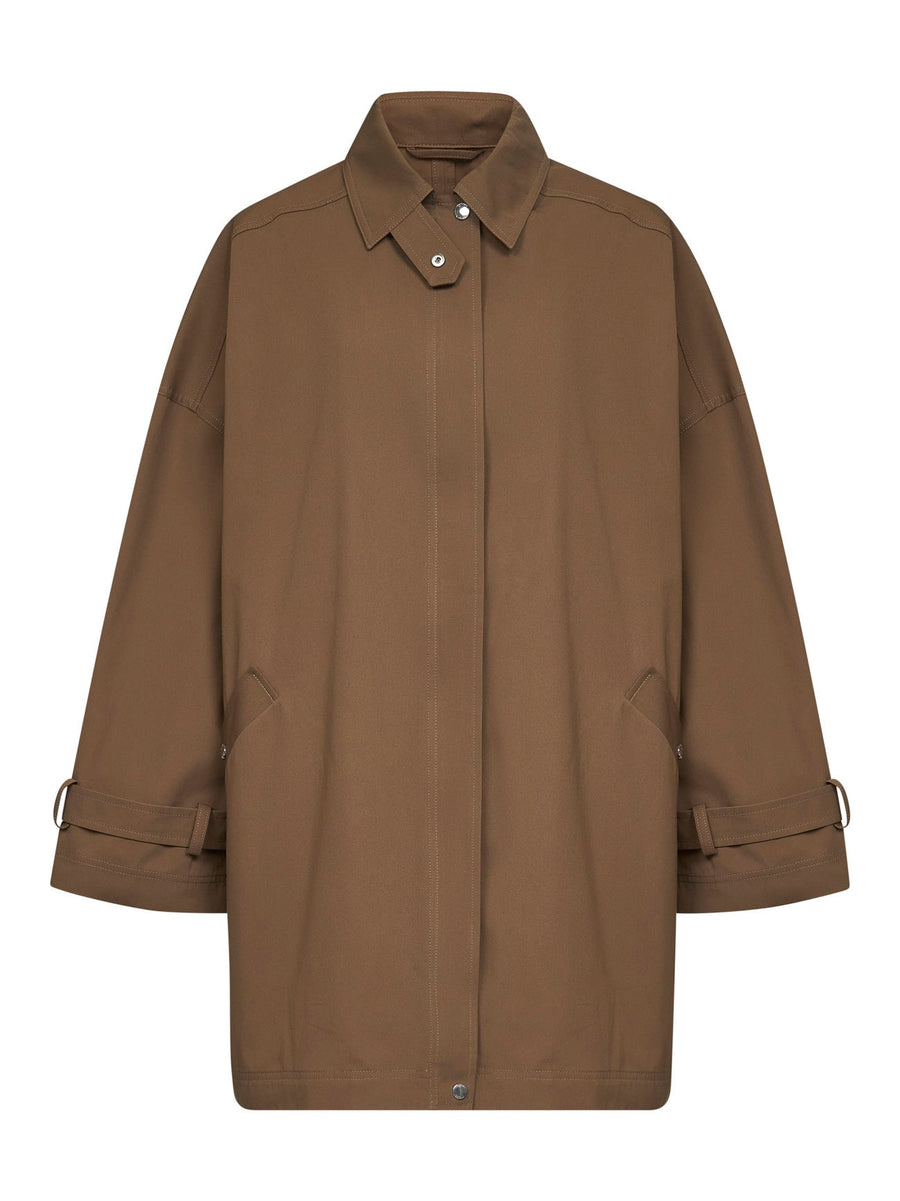 Organic Cotton Oversized Trench Jacket Brown & Raincoats