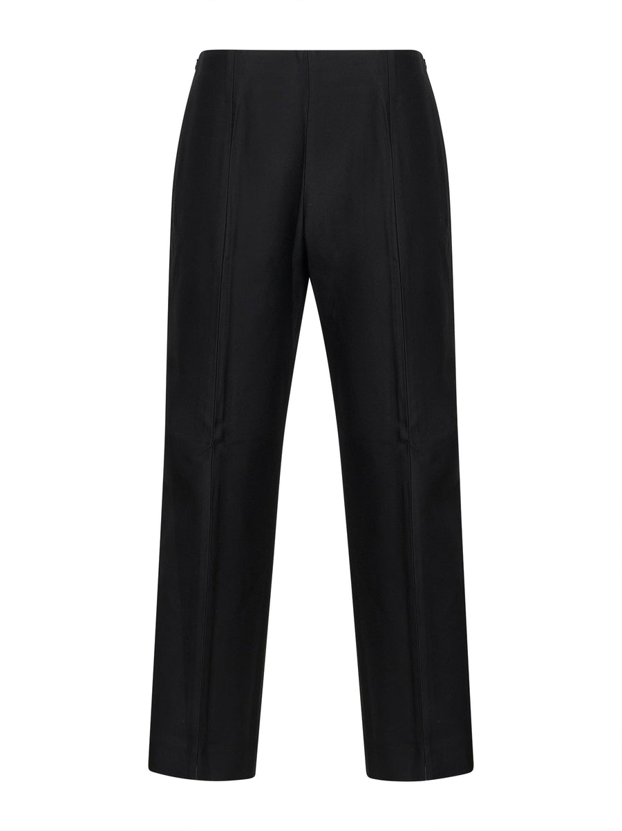 Slim Evening Trousers Black Wool-Silk