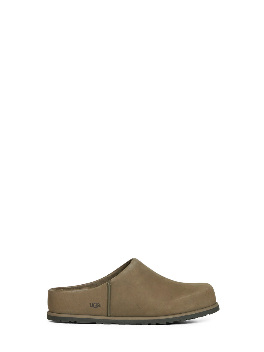 Clogs Otzo Burnt Olive Green Leather Mules