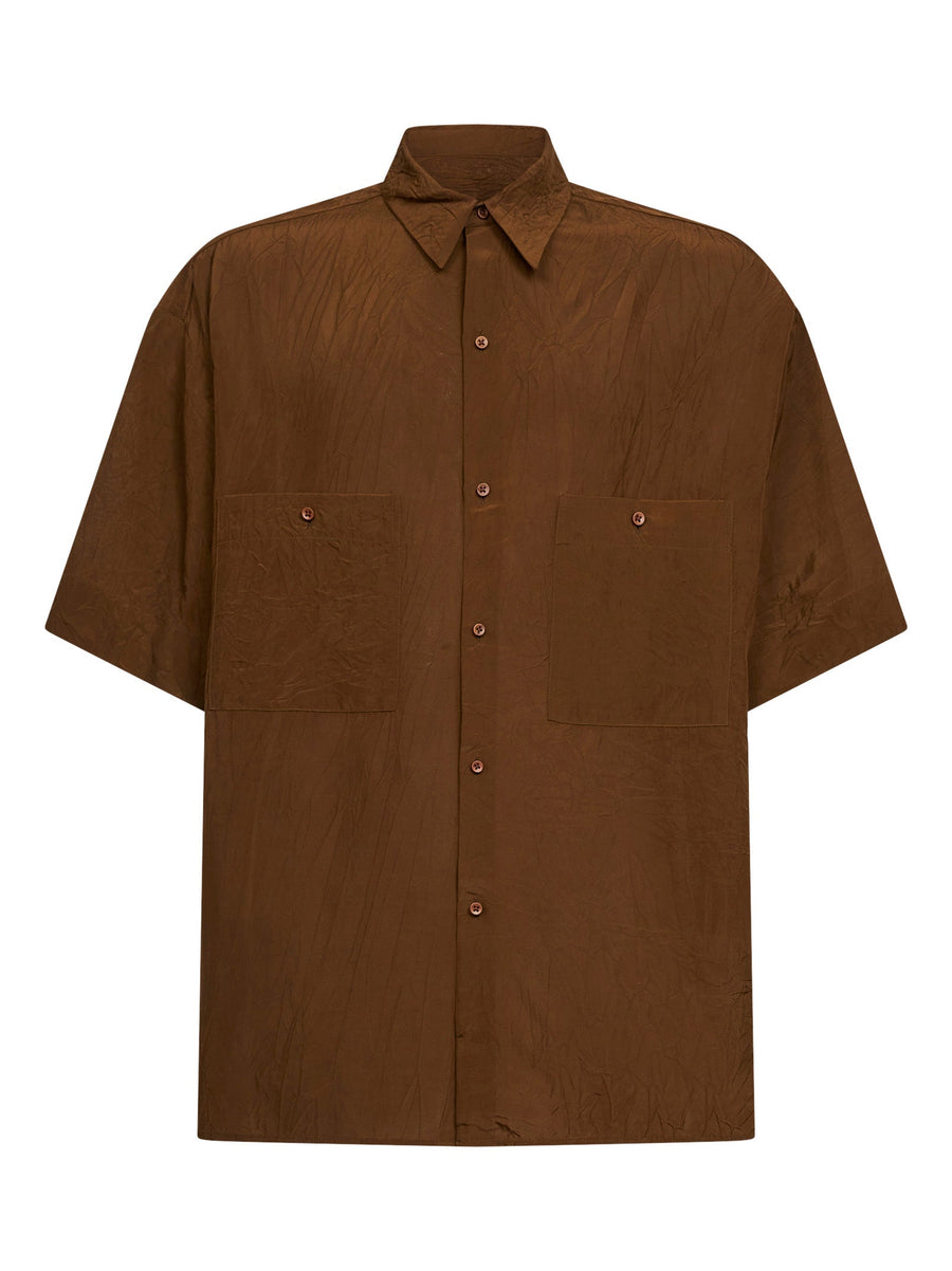 Mustard Viscose Shirt Brown