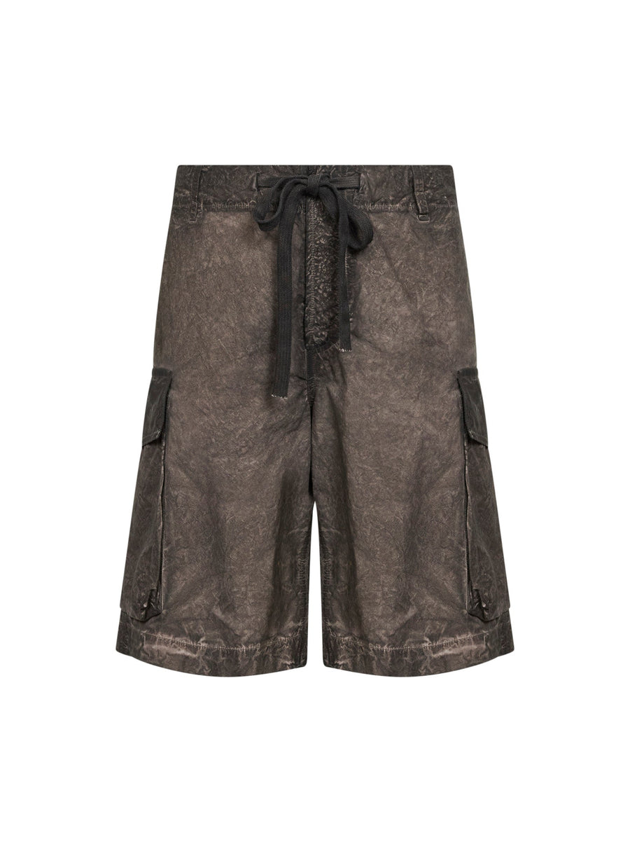 Washed Jersey Bermuda Shorts Brown Cotton
