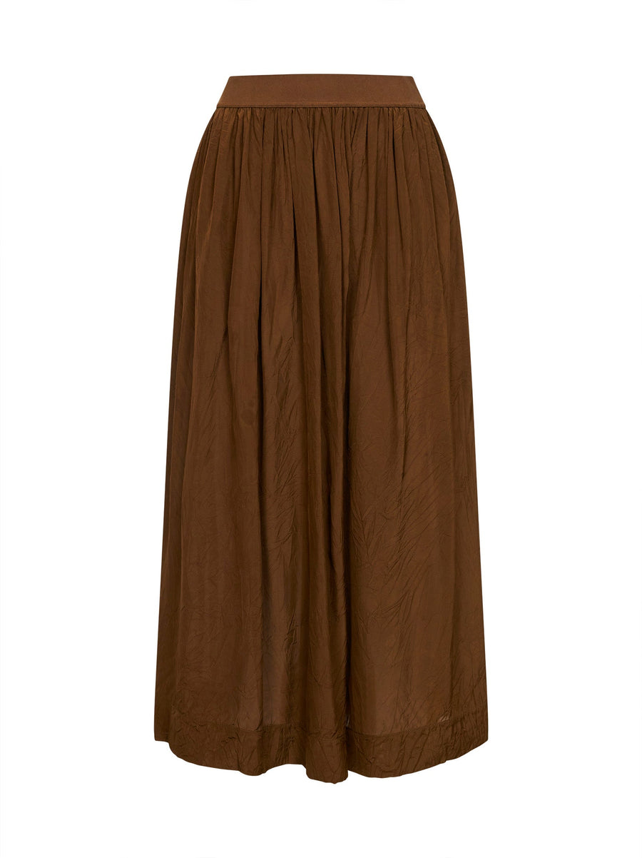 Mustard Viscose Gillian Midi Skirt