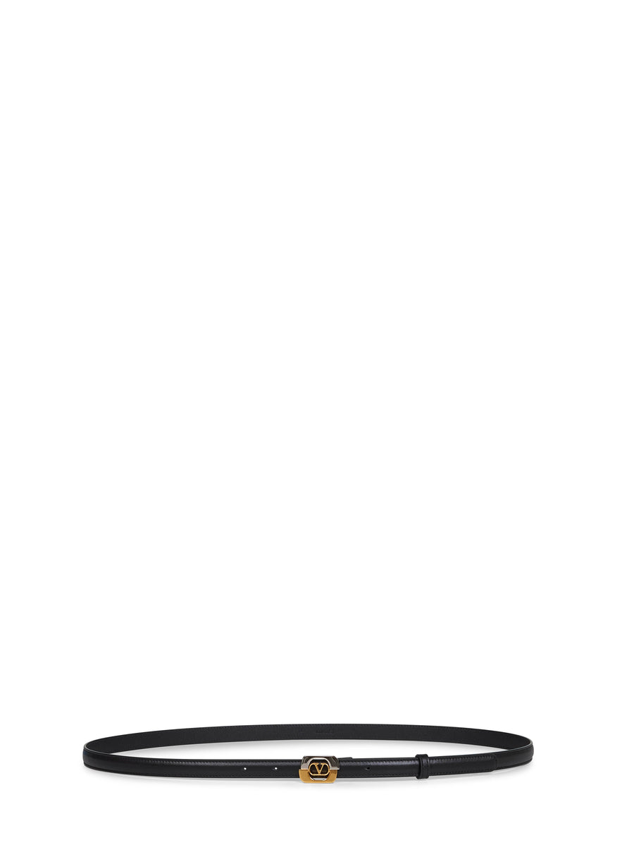 Black Vlogo Signature Belt Calf Leather