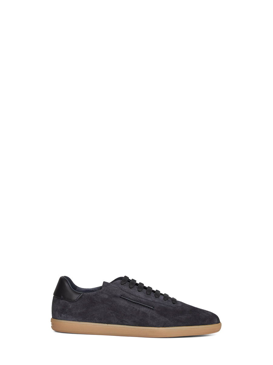 Low-Top Sneakers 232 Blue Suede Calf Leather Trainers