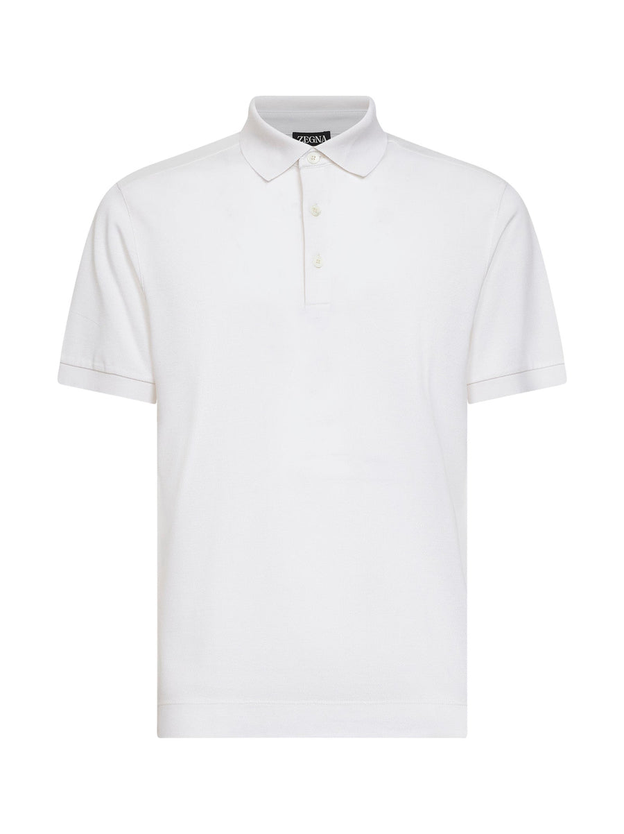 Polo Shirt Cotton-Silk White