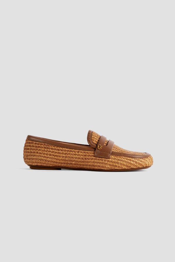 Gianvito Rossi Raffia loafer in beige