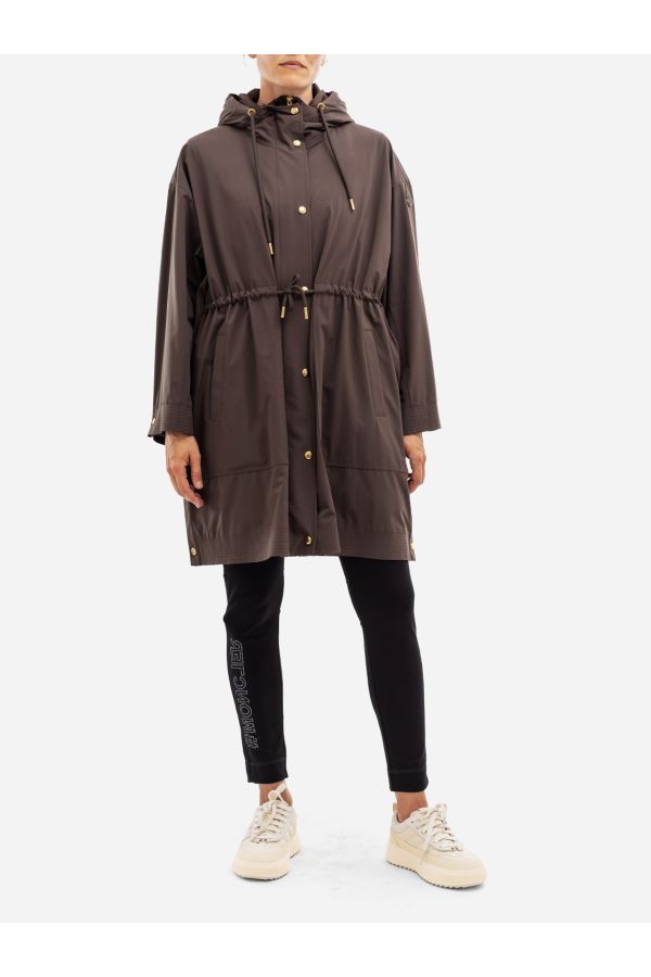 Moncler Technical fabric with satin-like surface jacket in brown