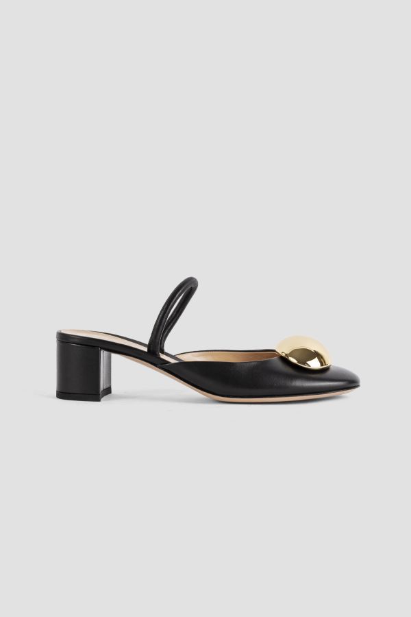 Gianvito Rossi Nappa lambskin mule heel in black