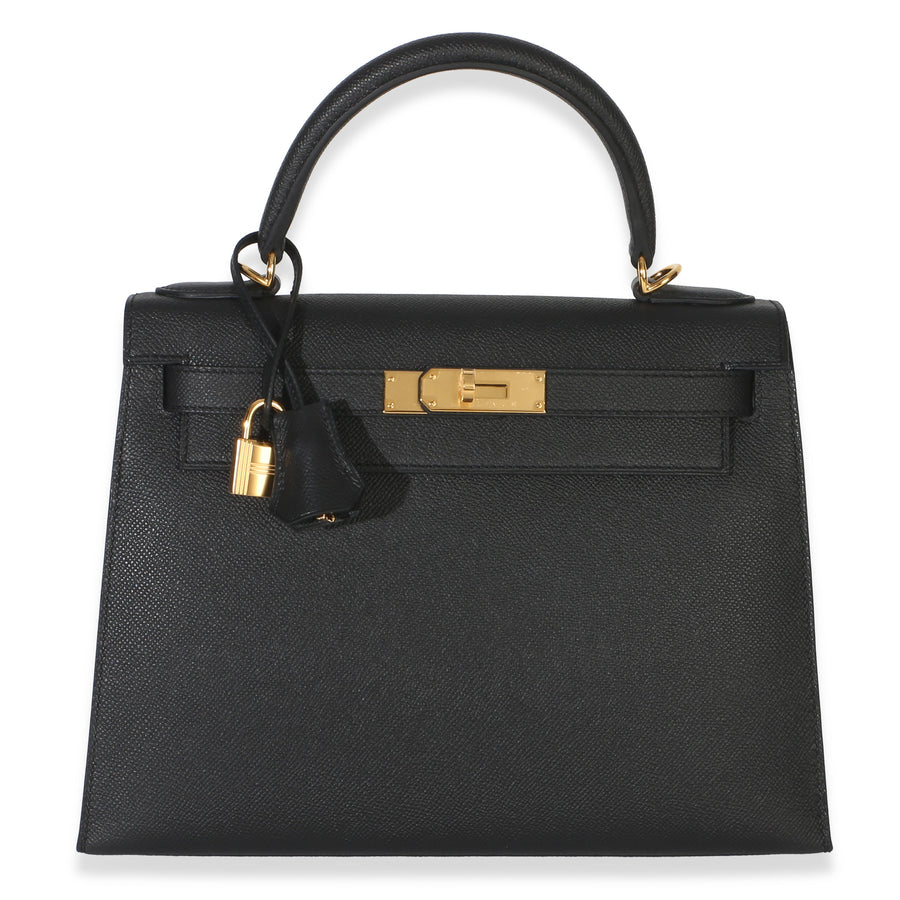 Hermès Black Epsom Sellier Kelly 28 Ghw Leather Handbag Bag