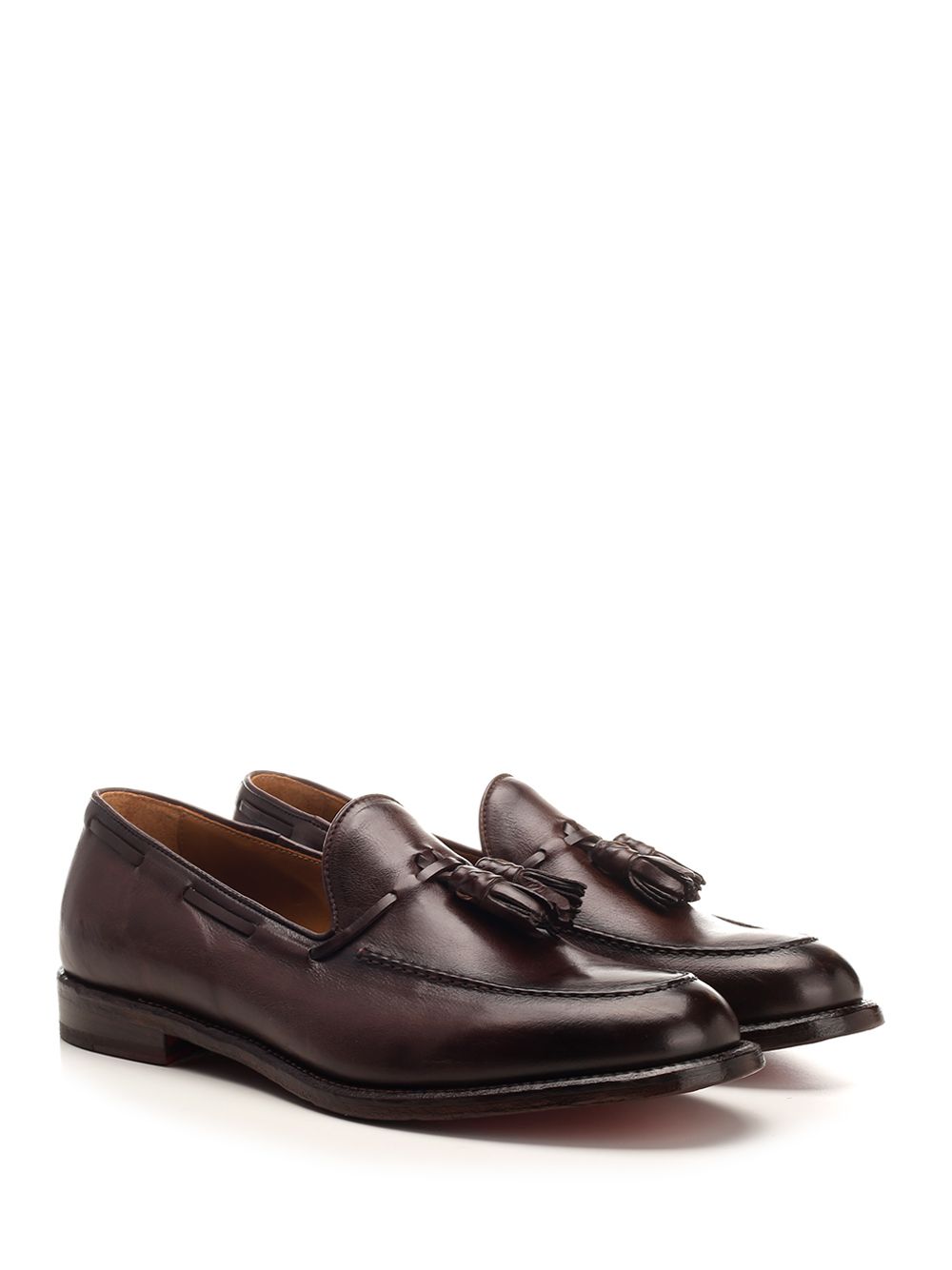 Leather loafer with tassels Brown Lace-up Shoes