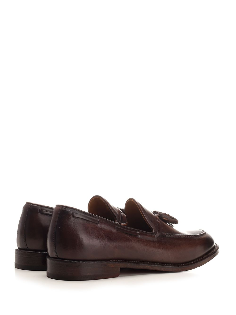Leather loafer with tassels Brown Lace-up Shoes