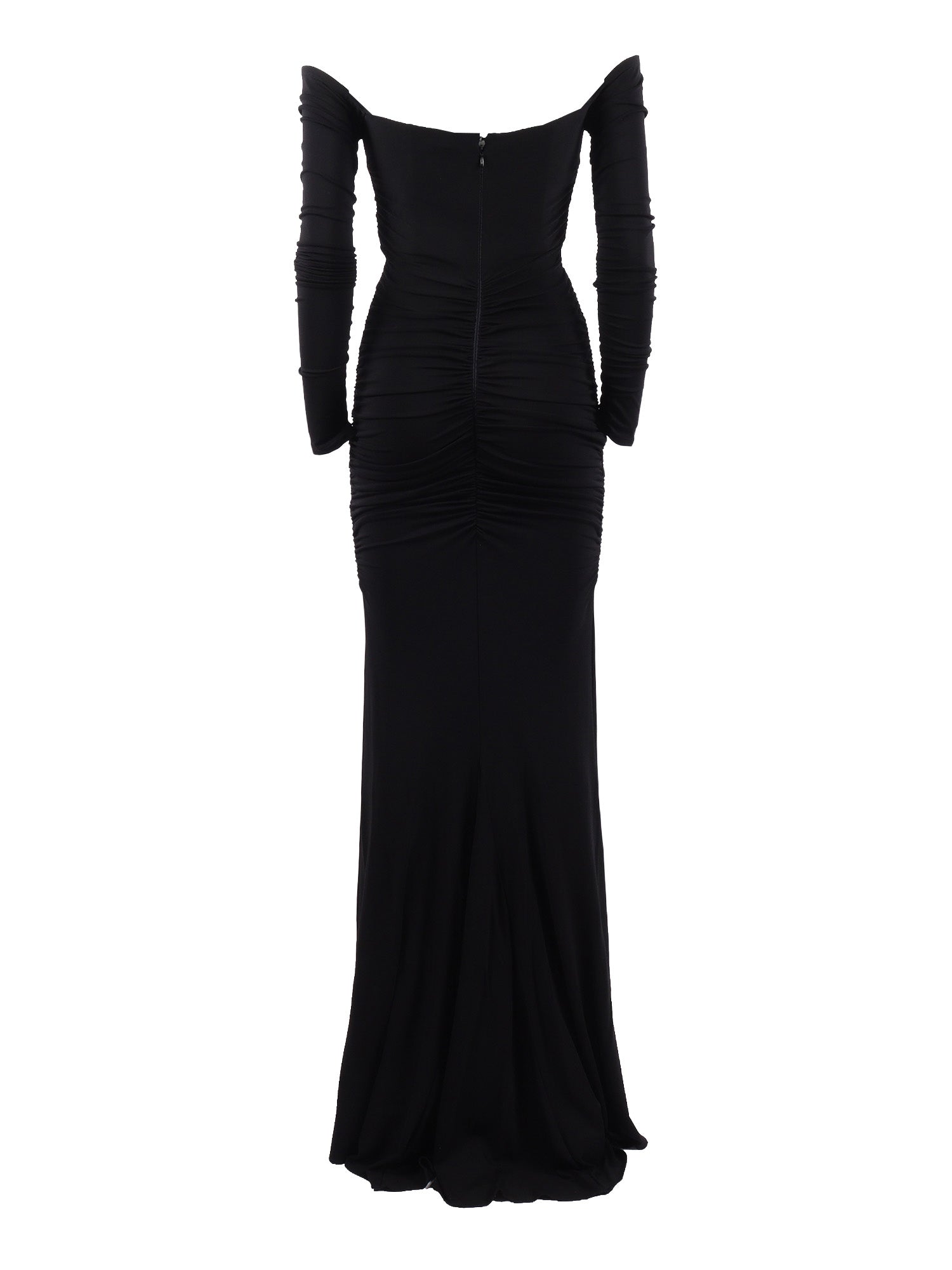 WOMEN�S DRESS Black Viscose Elastane Midi