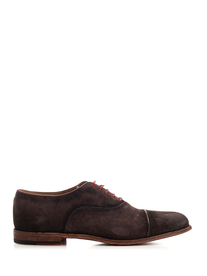 Derby shoe in suede Brown Lace-up