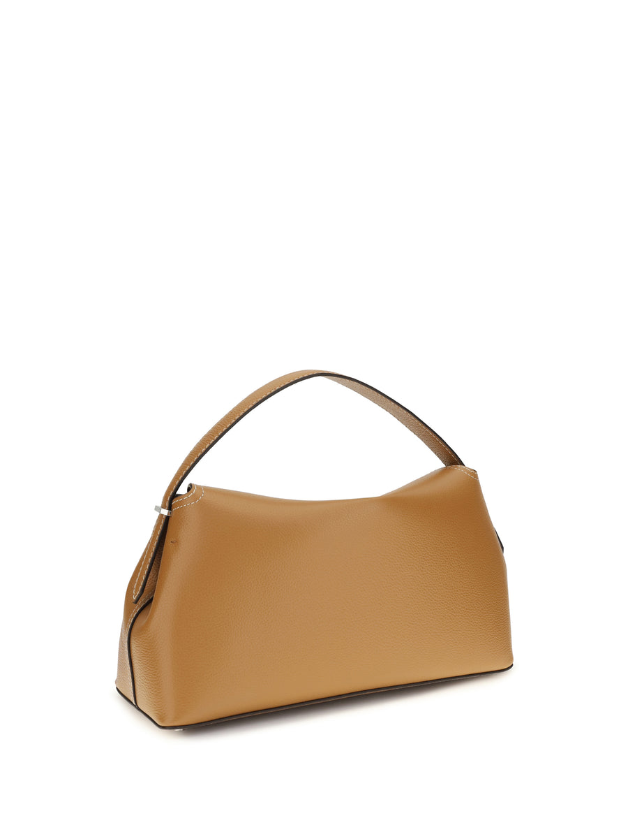 Handbag T-Lock Tan Grained Leather Calf Shoulder Bags