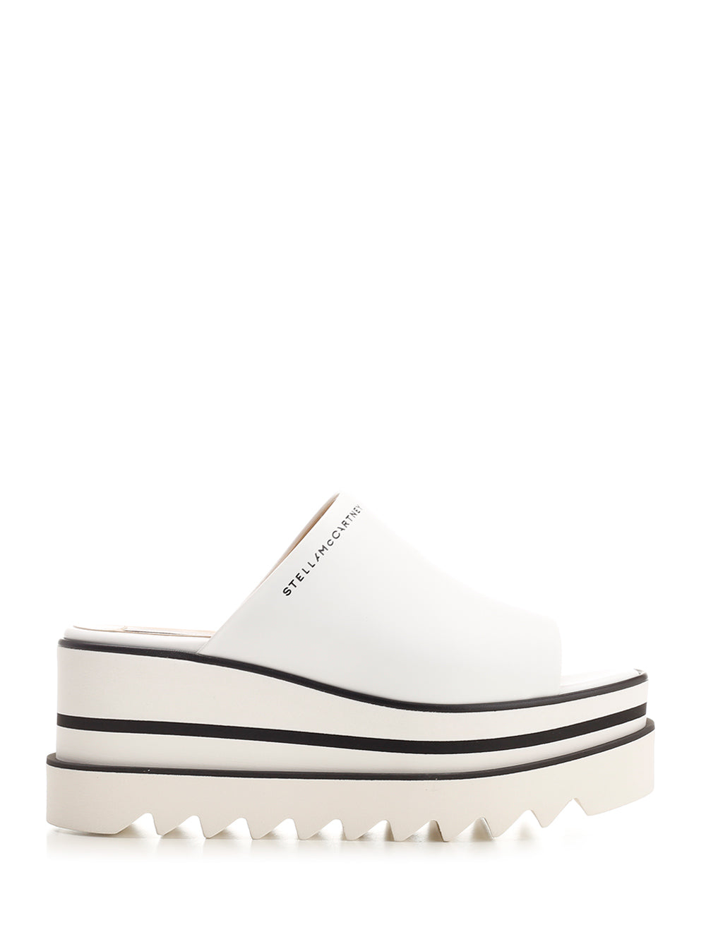 Elyse Wedge Mules White Lin: Polyurethane Sandal