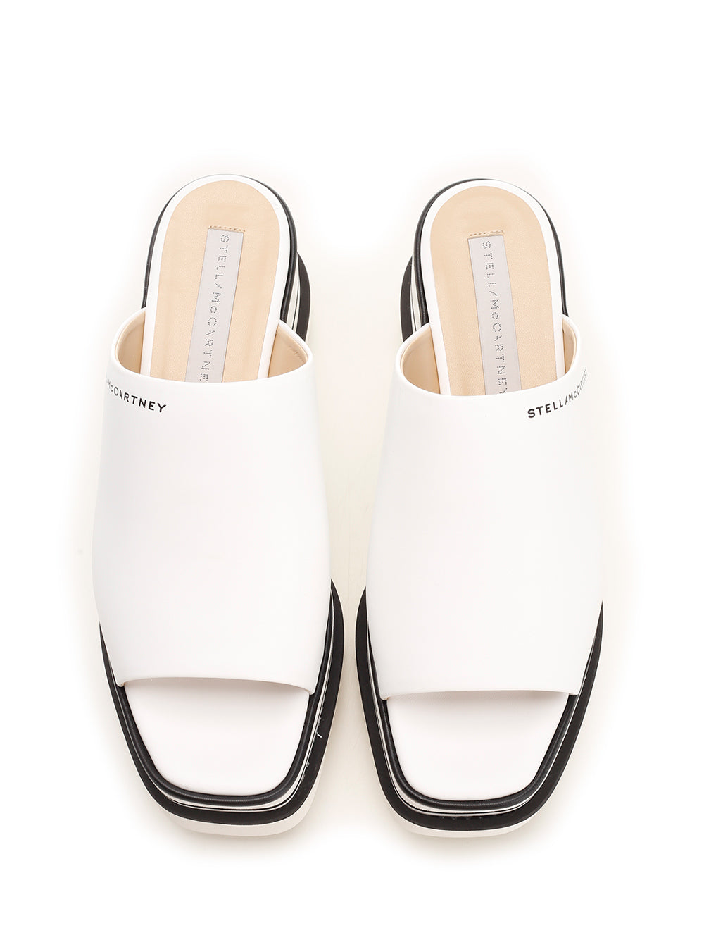 Elyse Wedge Mules White Lin: Polyurethane Sandal