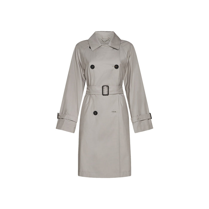 The Cube Blend Cotton Trench Coat Beige Polyester