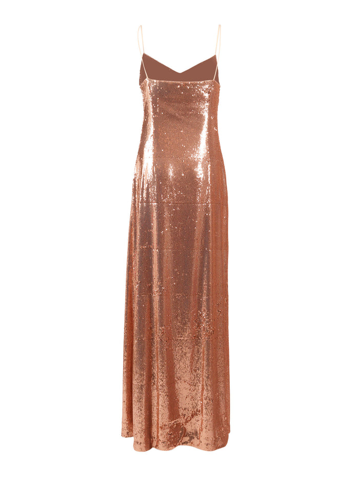 Sequin Dress Pink Midi