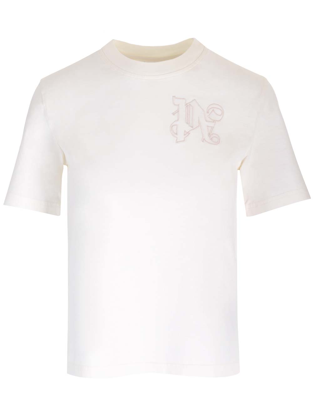 White T-Shirt With Monogram