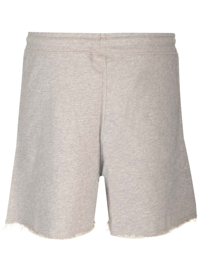 Grey Shorts With Drawstring Organic Cotton Trousers