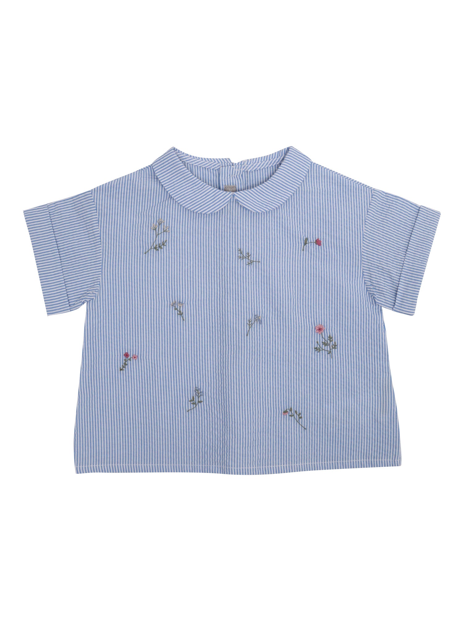 Shirt with floral embroidery Purple Cotton Elastane