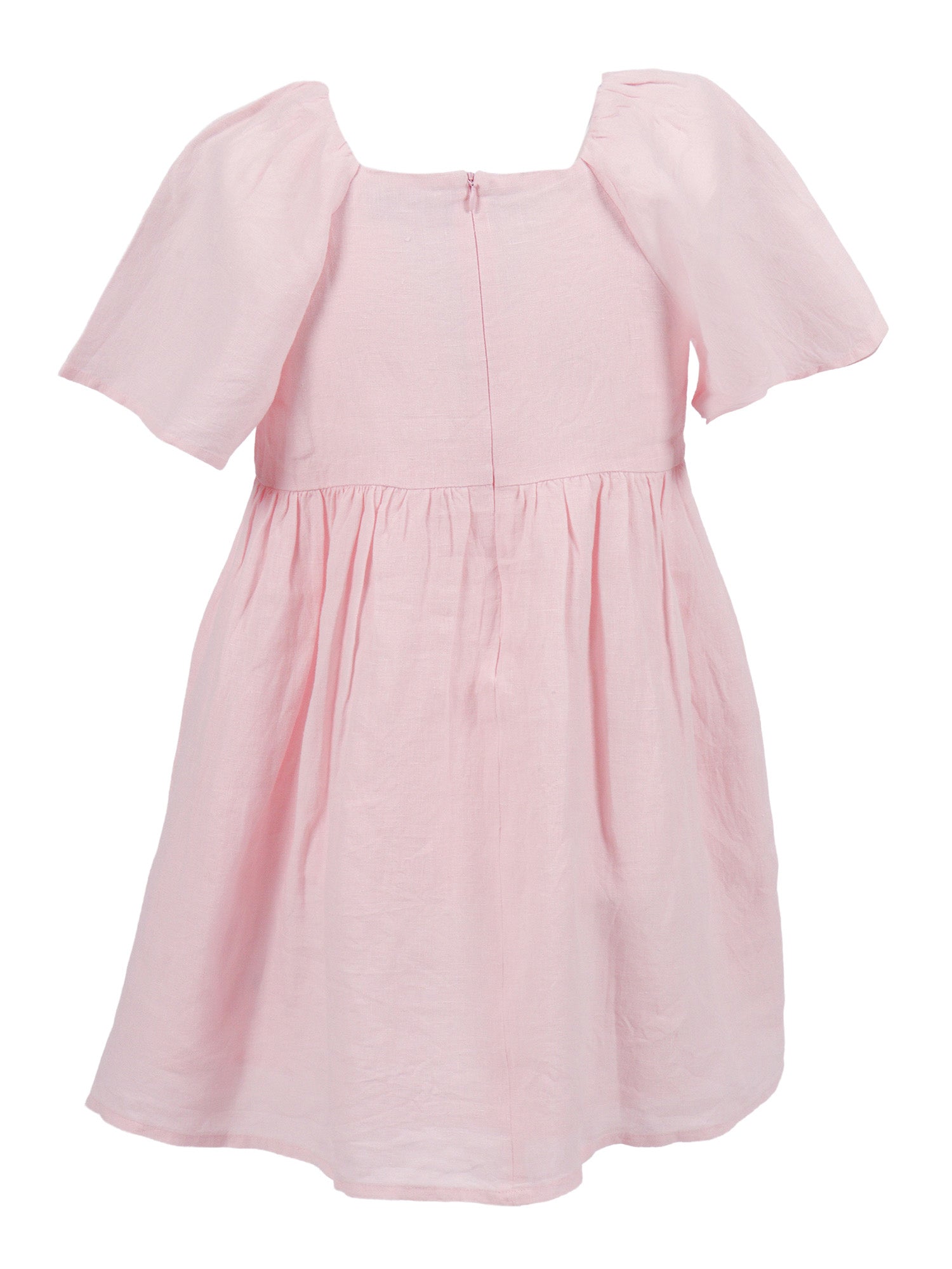 Dress Pink Linen Lining Cotton
