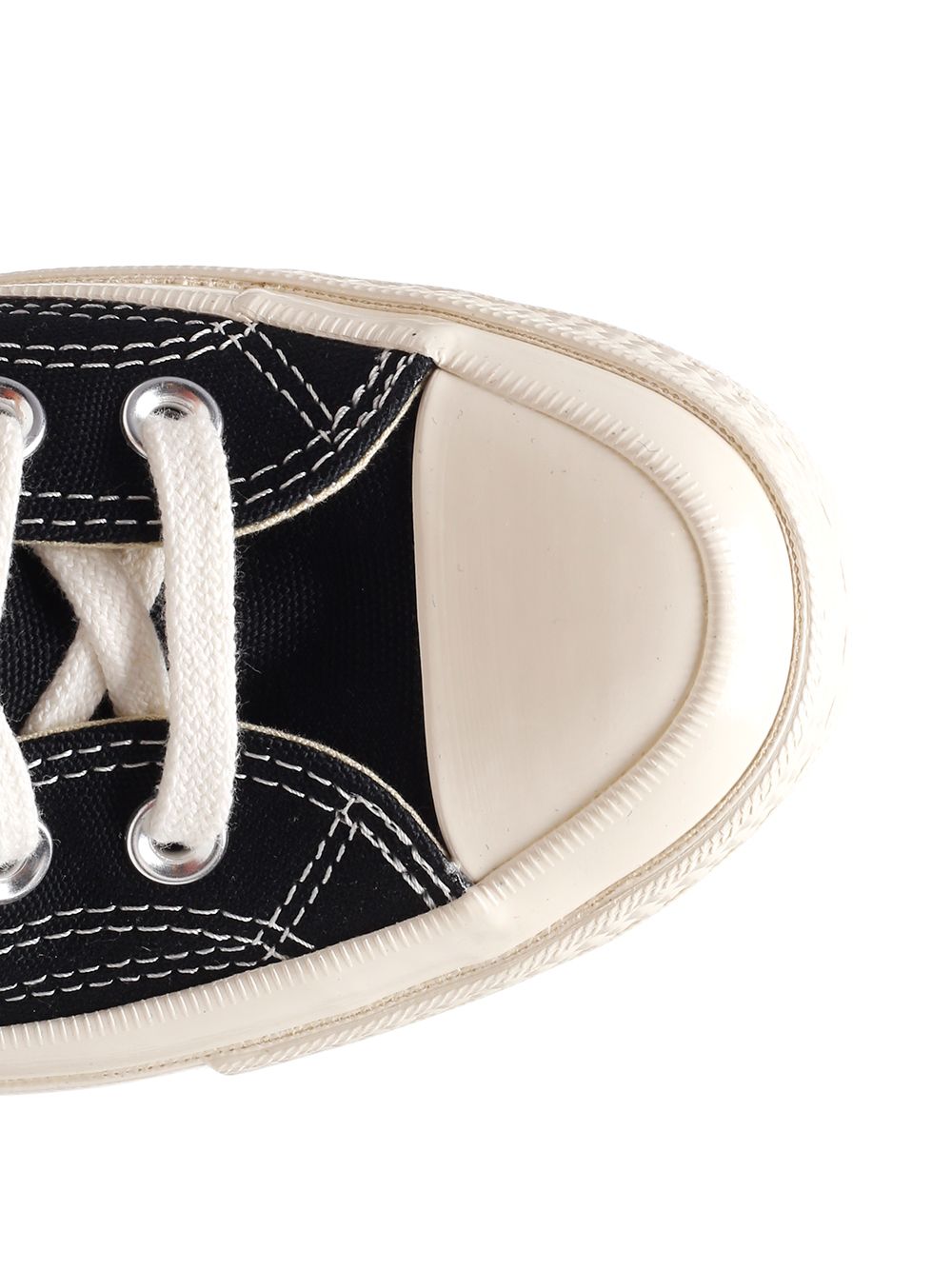 Black Low-Top Converse With Red Heart Upper: Cotton; Sole: Rubber Sneaker