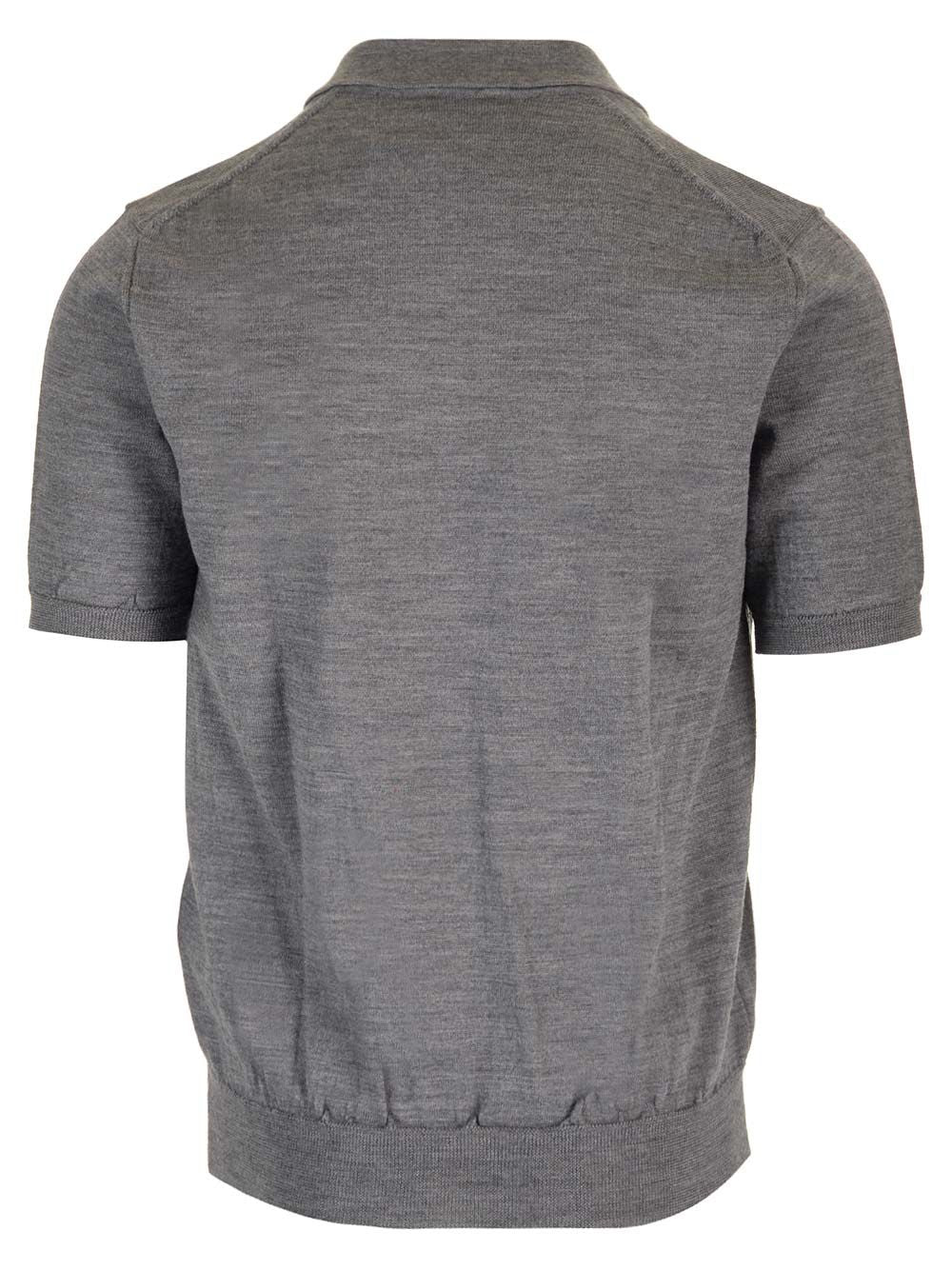 Wool Polo Shirt Grey