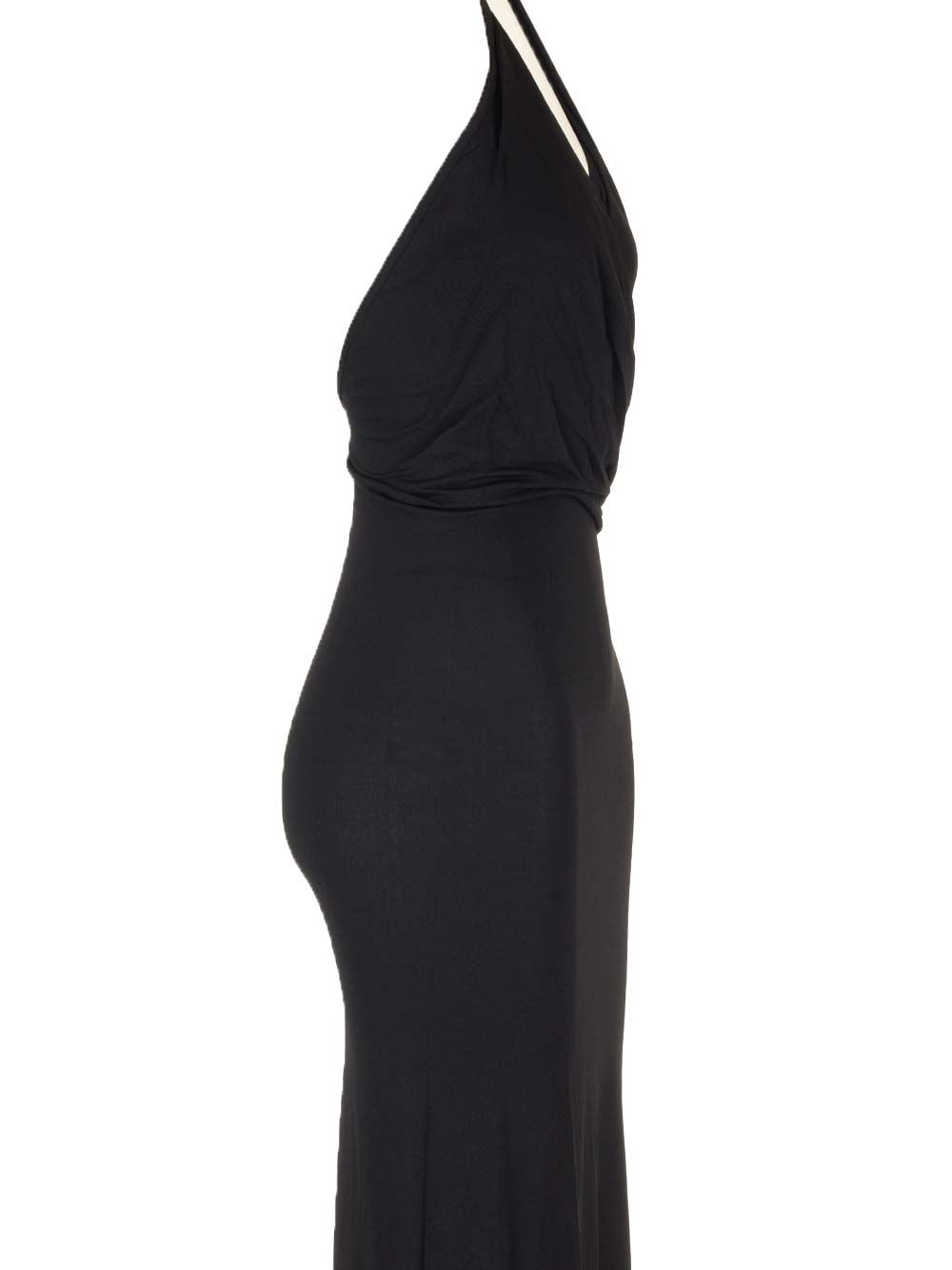 Stretch jersey midi dress Black . Viscose + Nylon Elastane