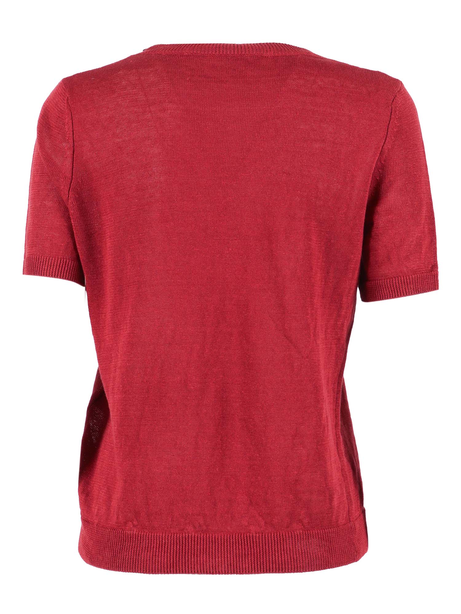 SWEATER Red Linen Crewneck