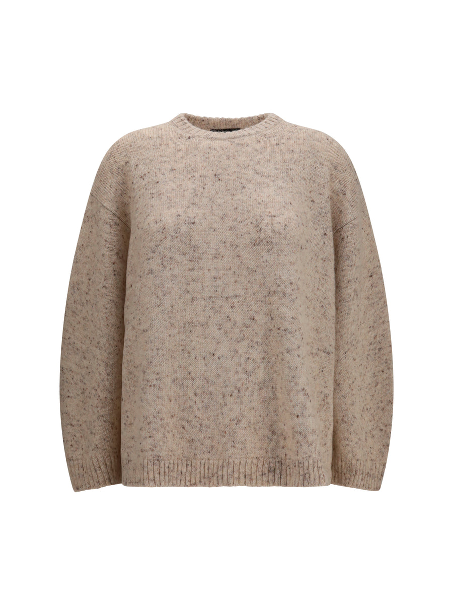 Sweater Bouclé With Lurex Beige Merino Wool (ovis Aries)