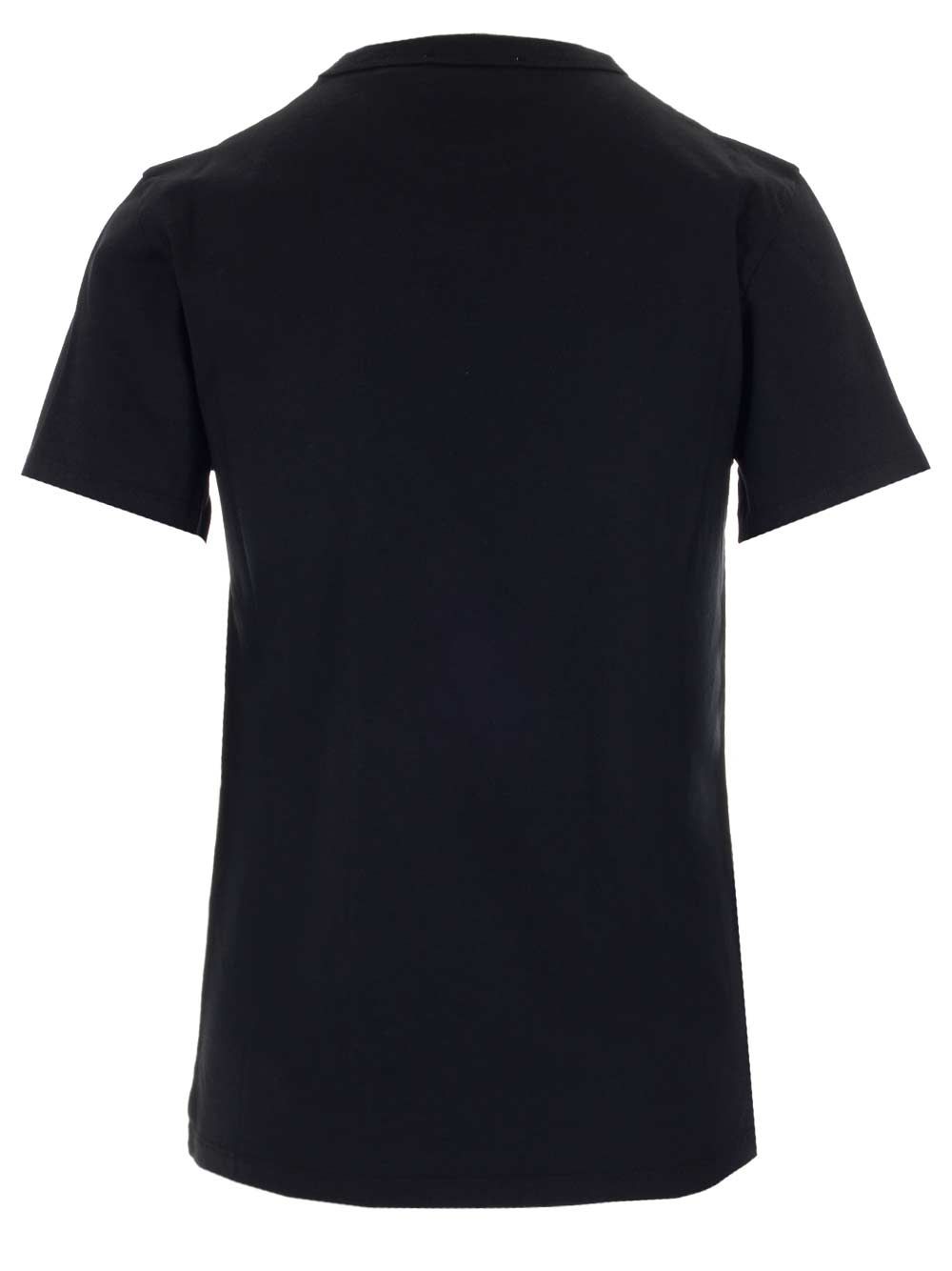 White t-shirt with baby fox patch Black