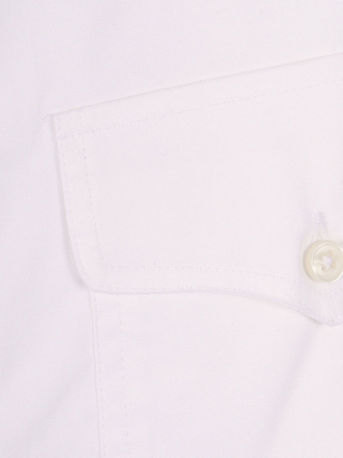 Womens Cotton Shirt-Blouse White Elastane