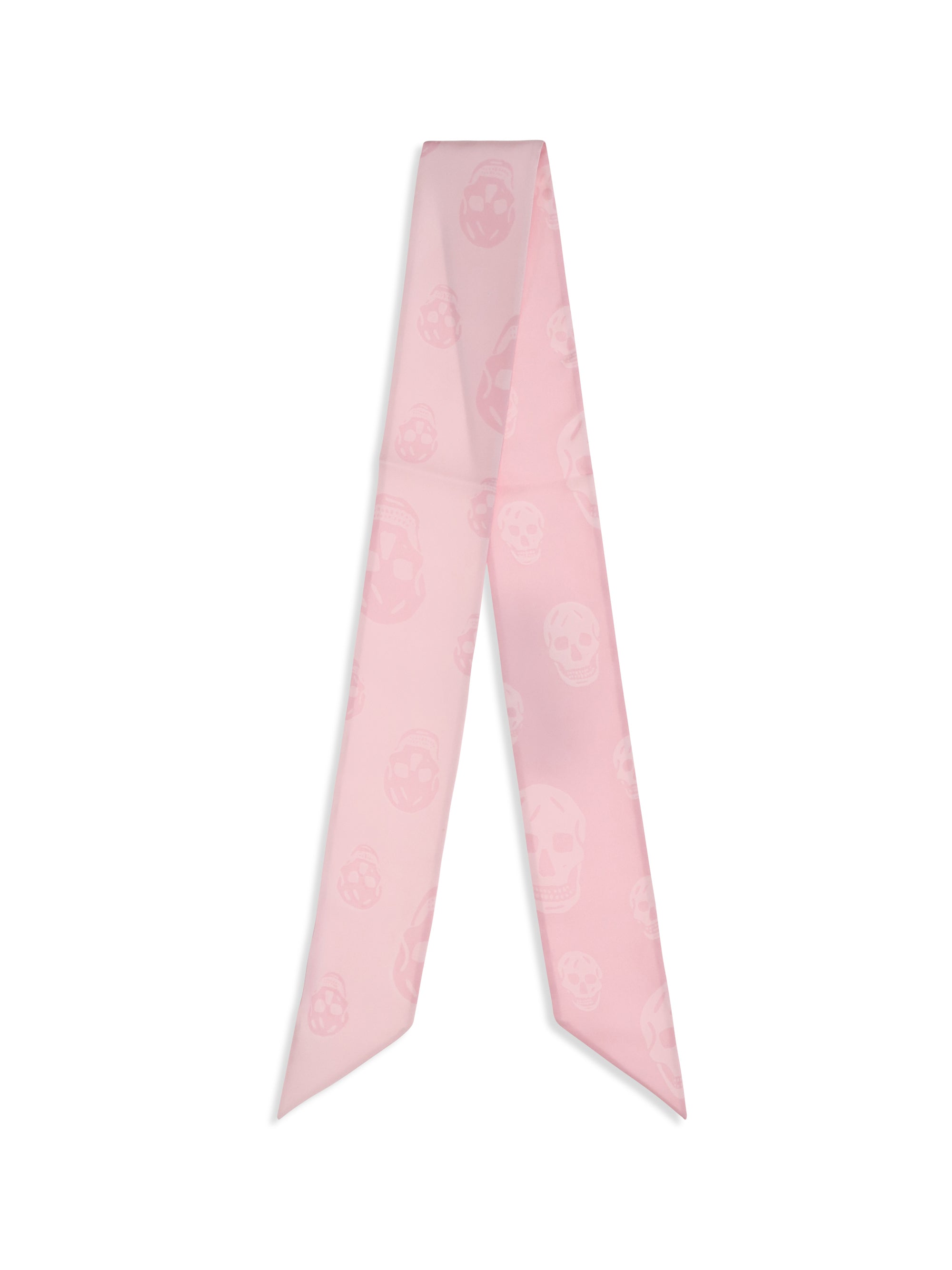 小物 Alexander McQueen Silk Scarf Pink Alexander McQueen Skull-Embroidered Silk Scarf — Pink