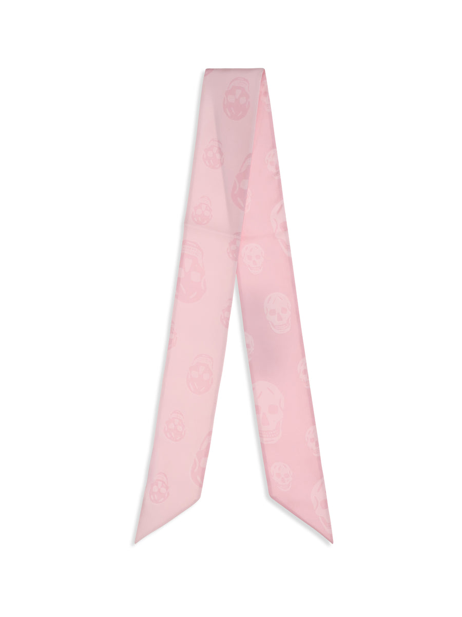Silk Scarf Skull Ribbon Pink Pink/pink