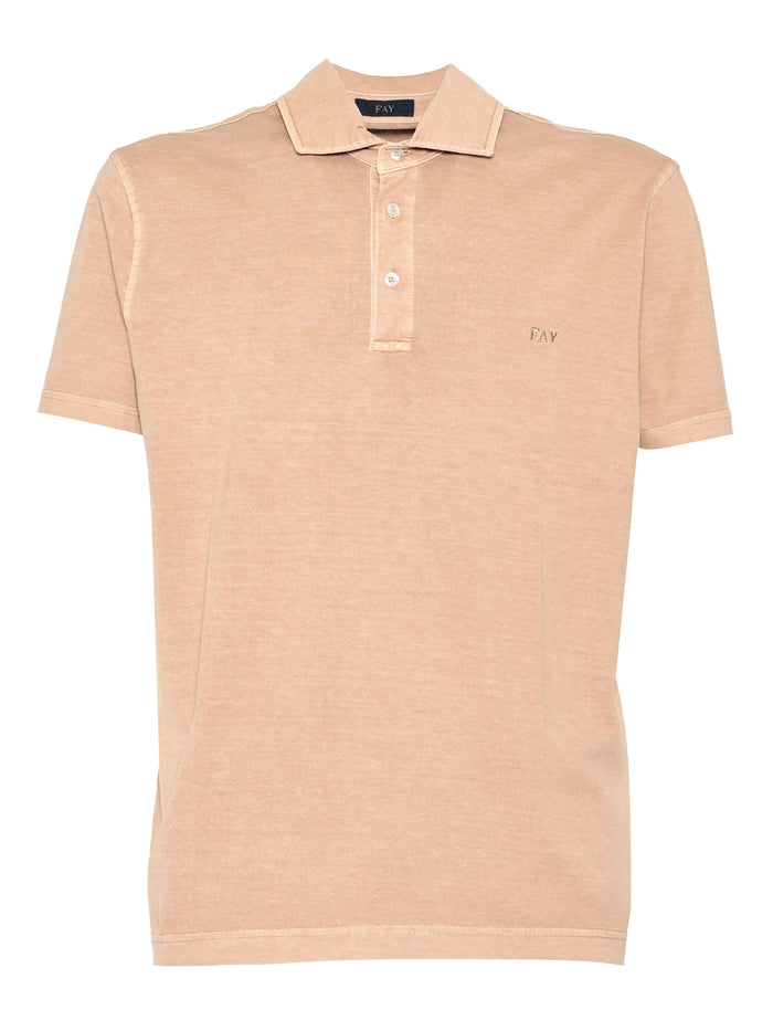POLO FAY JERSEY FROSTED EMBROIDERY Beige Cotton Shirt