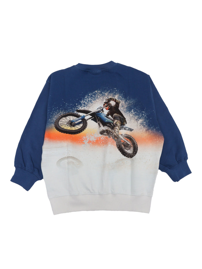 Monti Sweat Shirt Blue Cotton Organic Sweatshirt