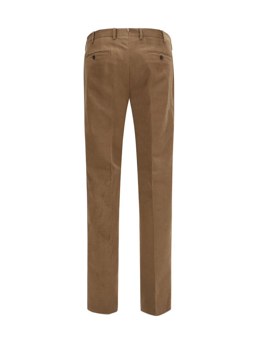Tailored Corduroy Trousers Beige Cotton
