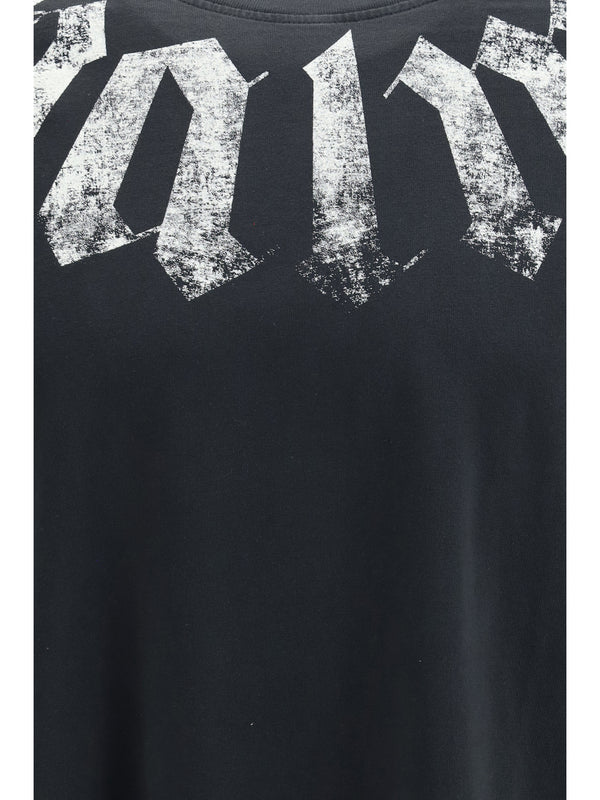 T-Shirt Big Neck Logo Black-Off White Black/off Cotton T-shirts