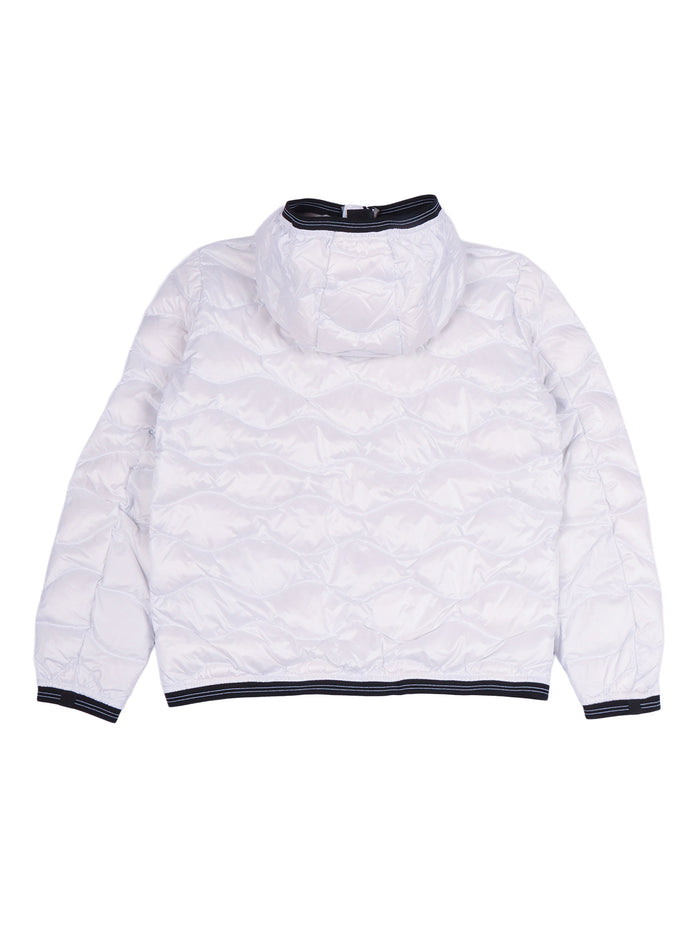 Down Jacket White Polyamide Short Puffer