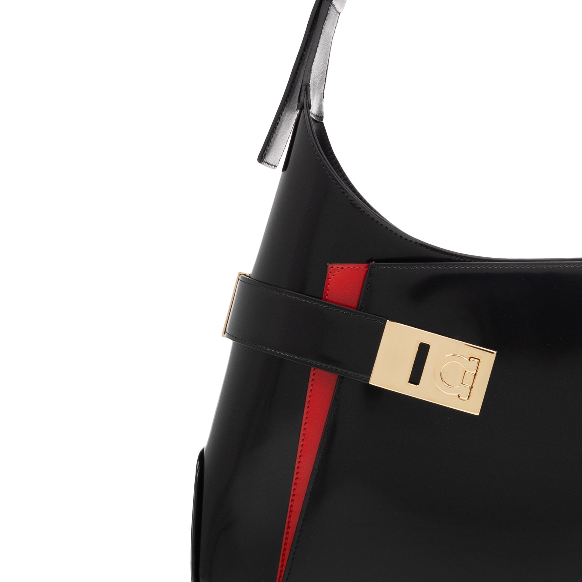 Arch Hobo Shoulder Bag Nero Calf Leather
