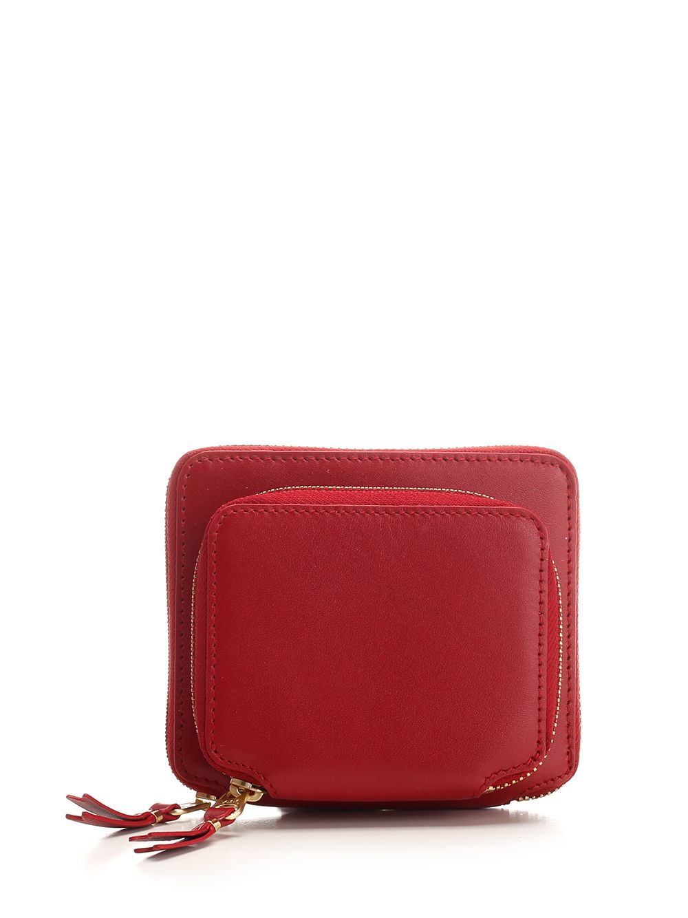 Black Square Wallet Red Leather