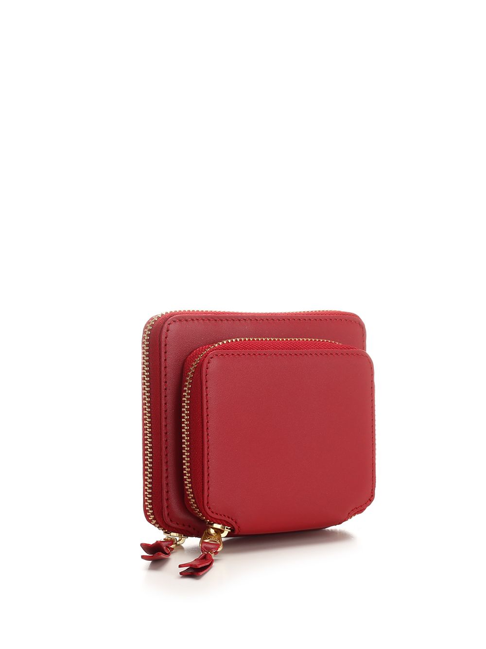 Black Square Wallet Red Leather