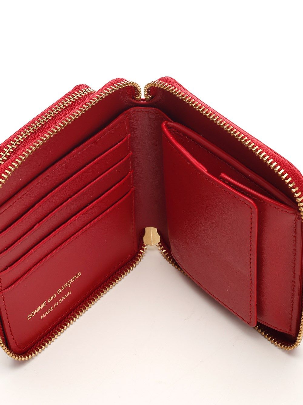 Black Square Wallet Red Leather