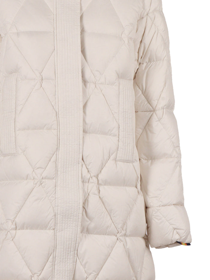 Ruenne Thermo Microfiber Down Jacket White Long Puffer