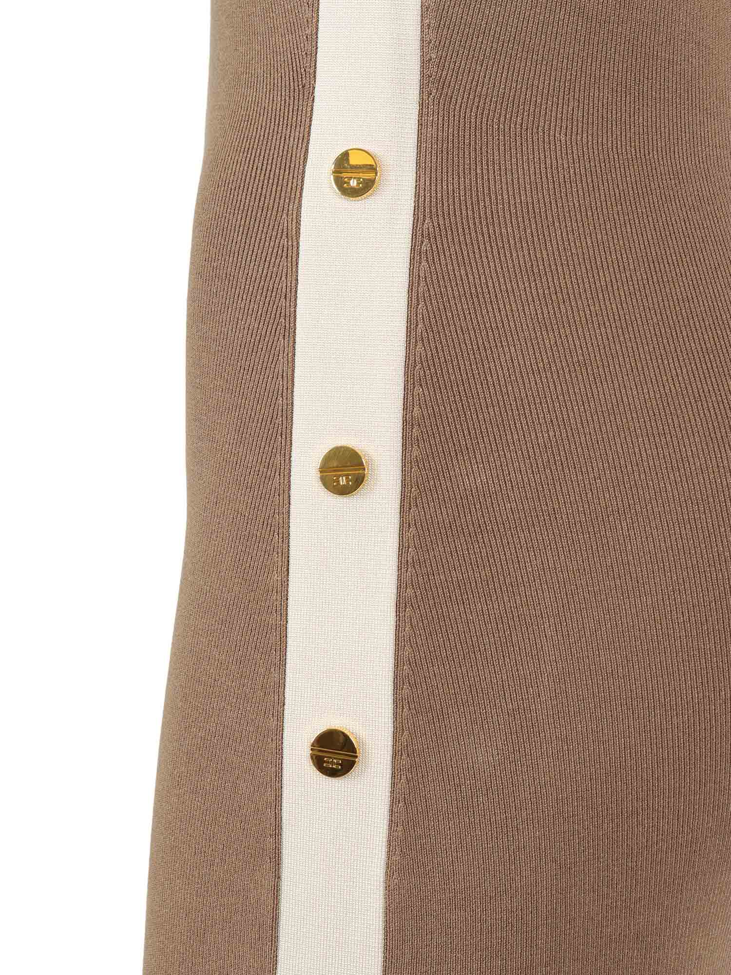 KNIT DRESS Brown Viscose Polyamide Midi