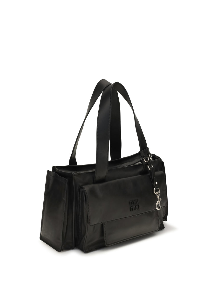 Shoulder Bag Utilitaire Black Leather Calf