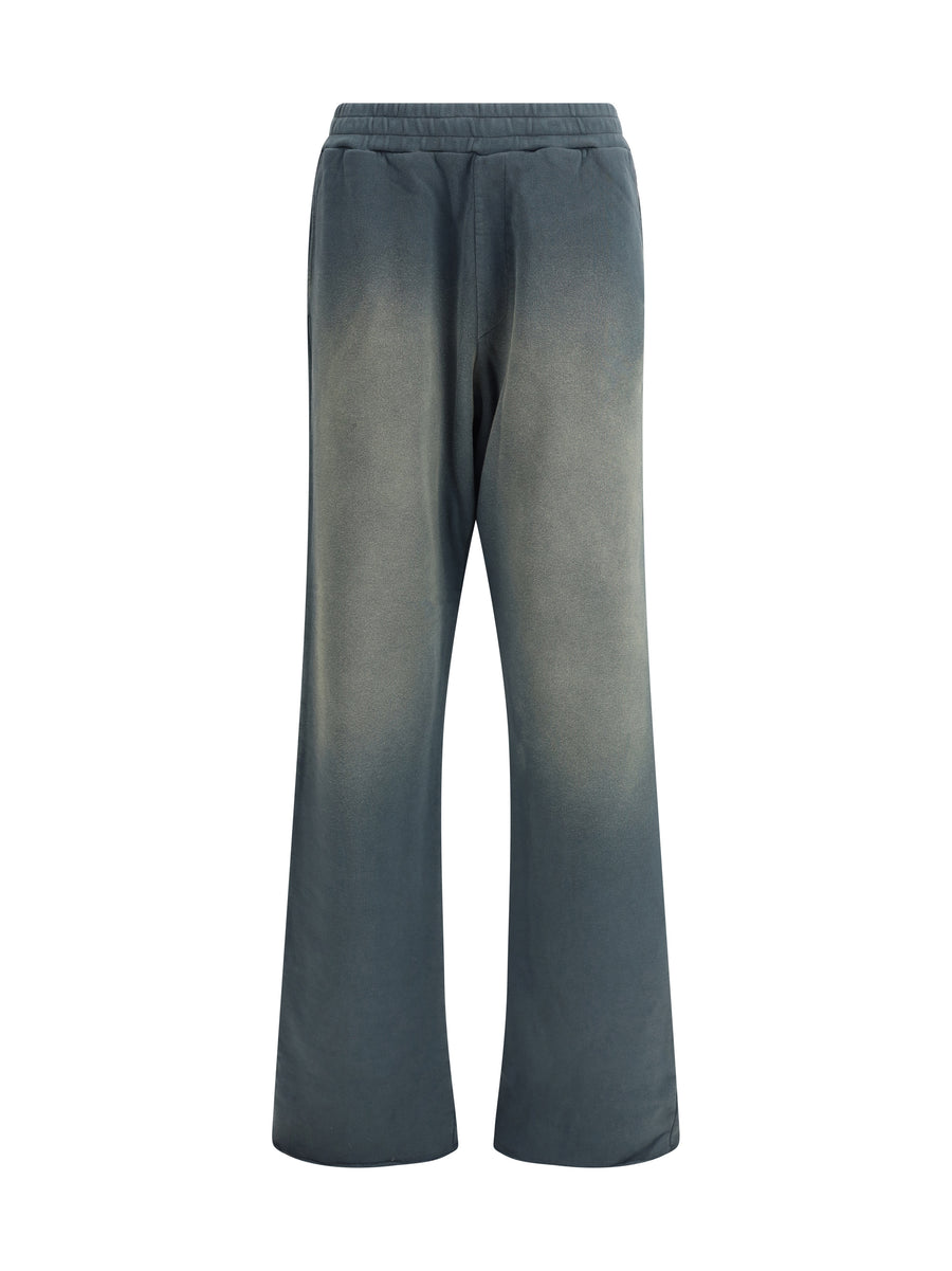 Sweatpants Bleached Washed Black Cotton Trousers