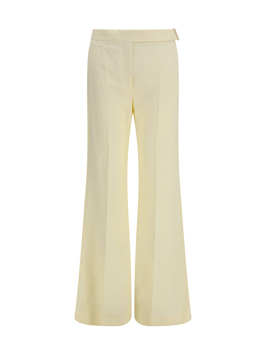 Trousers Piacere Light Yellow Viscose